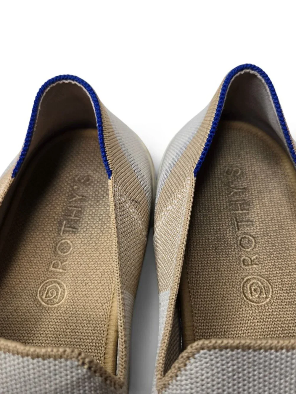 Rothy's The Birch Stripe Slip On Loafer Womens Neutral Canvas Retired Style 13